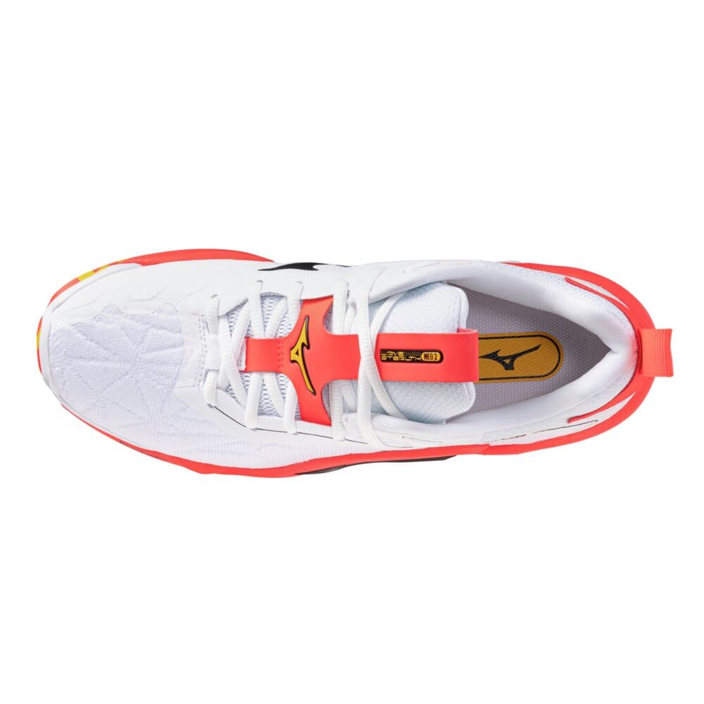 Mizuno Теннисные кроссовки Wave Stealth NEO 2, Белый/Черный/Оранжевый, Размер 24,5 см, 2E