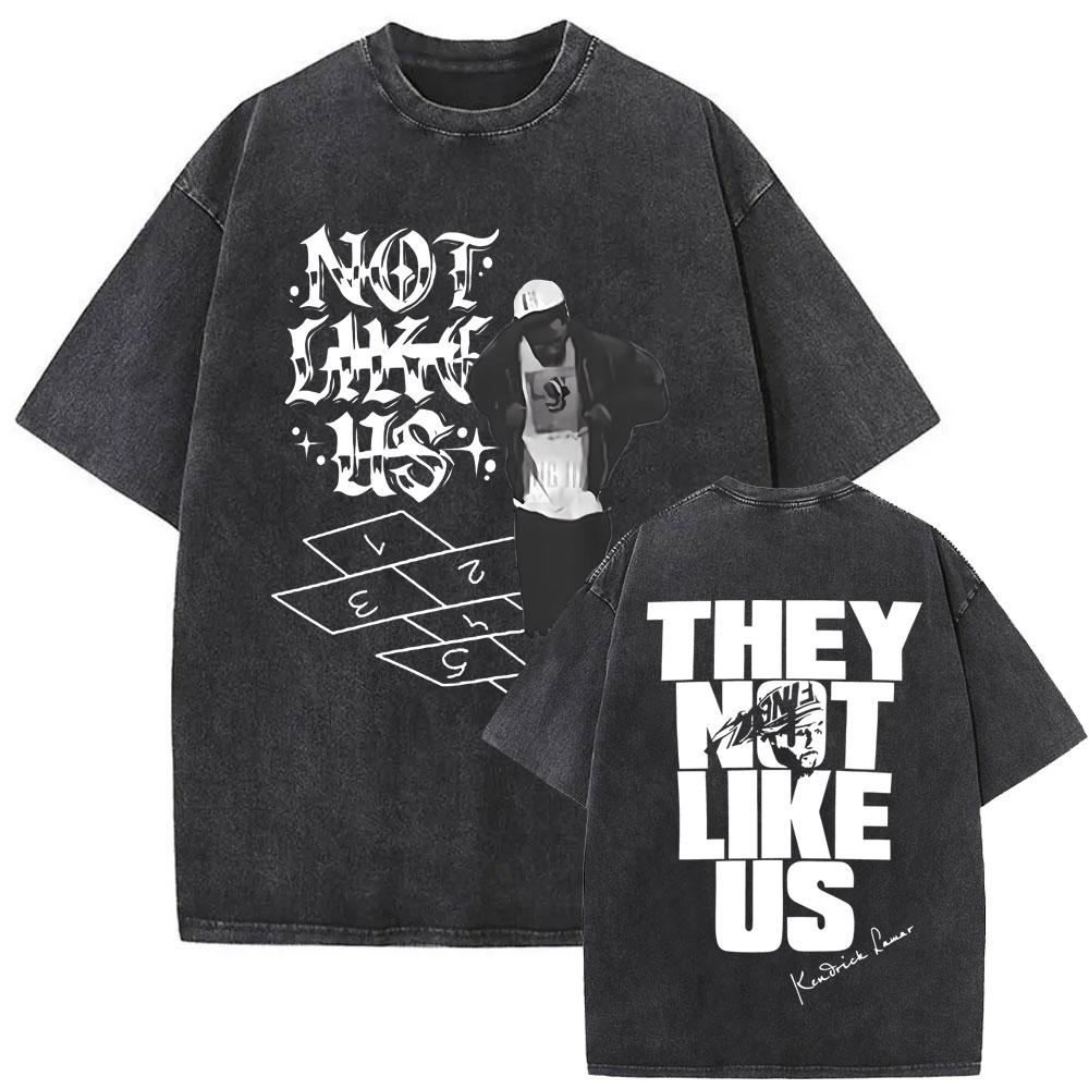 Limited Rapper Kendrick Lamar They Not Like Us Washed Vintage Tshirt Summer Men Women Hip Hop Oversized Street Crewneck T Shirt