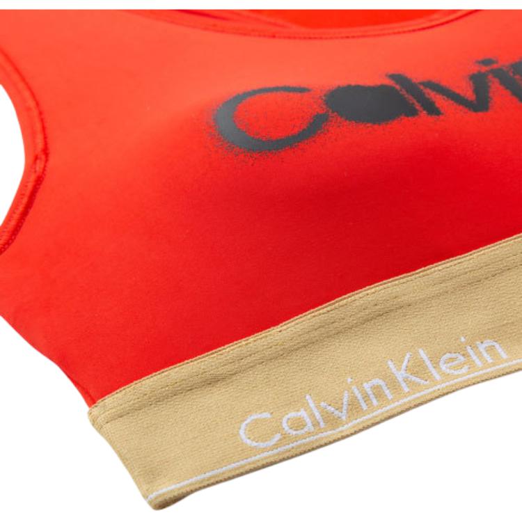 Calvin Klein Бюстгальтер с принтом букв и логотипа, женское нижнее белье, красный QF7308AD-3RB
