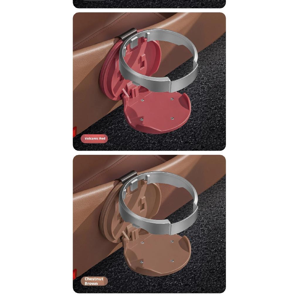SEAMETAL Foldable Car Cup Holder Electroplated Auto Door Hanging Drink Holder Bottle Stand Space Saving Car Interior Accessories