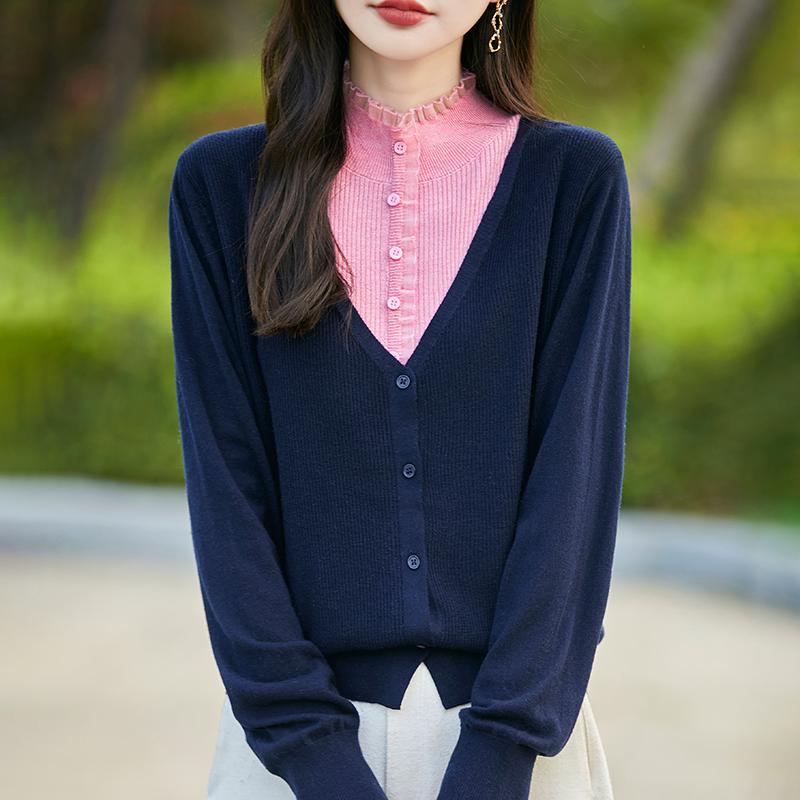 Женский кашемировый свитер Qinghe кашемир 50% шелк 50% шерсть осенне-зимний кашемировый кардиган мягкий и теплый