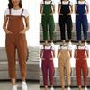 Spring/Summer Women's Artistic Cotton Linen Suspender Jumpsuit - Large Size Casual Trousers