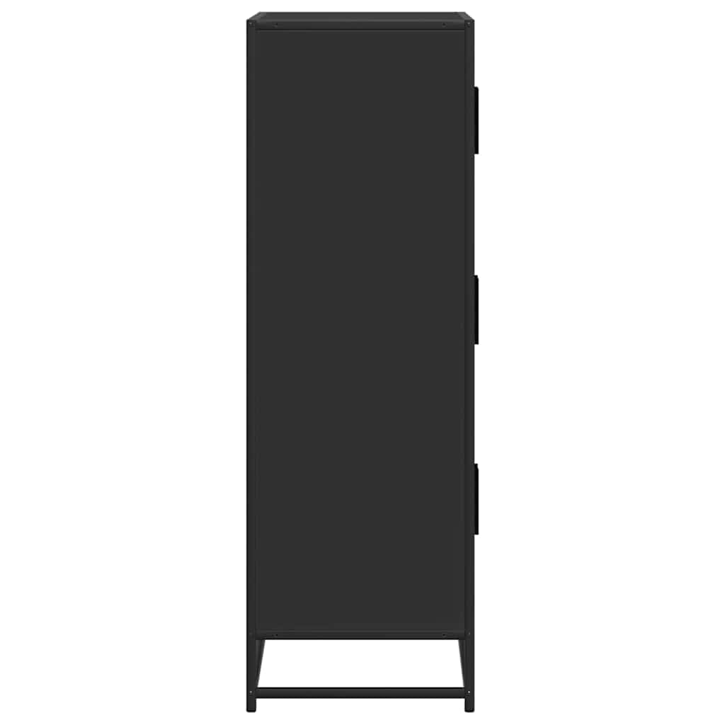 Highboard Black 68 x 35 x 106.5 cm Particleboard and Metal
