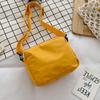 Милая холщовая сумка женская 2025 новая японская на плечо маленькая квадратная сумка инс свежий контрастный цвет студенческая сумка-мессенджер тренд
