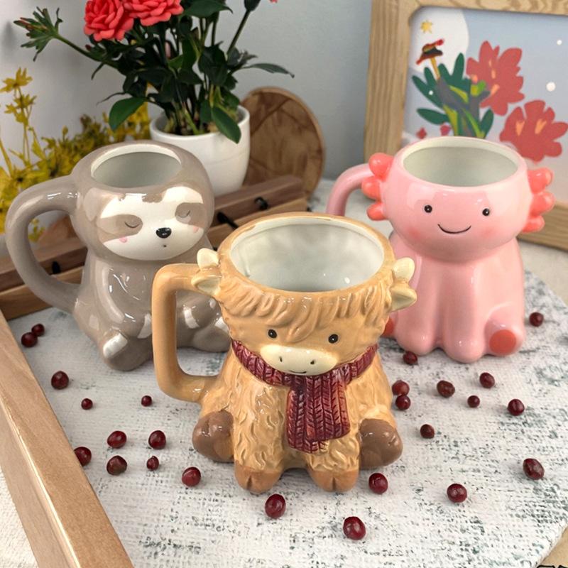 Керамическая 3D кружка с животным Кружка с лосем Кружка с осьминогом Кружка со ленивцем Милая керамическая кружка Керамическое изделие