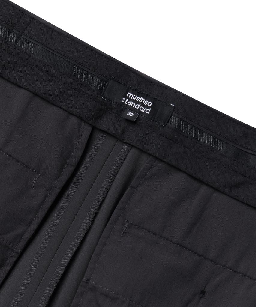 MUSINSA STANDARD [Cooltandard] Real Wide Hidden Banding Slacks [Gunmetal]