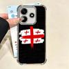 Georgia Passport Flag Plating Phone Case For Xiaomi Redmi Note 14 15 Pro Plus 13 12 11 11S 11T 10 9S 9 5G Anti-Fall Airabag Cove