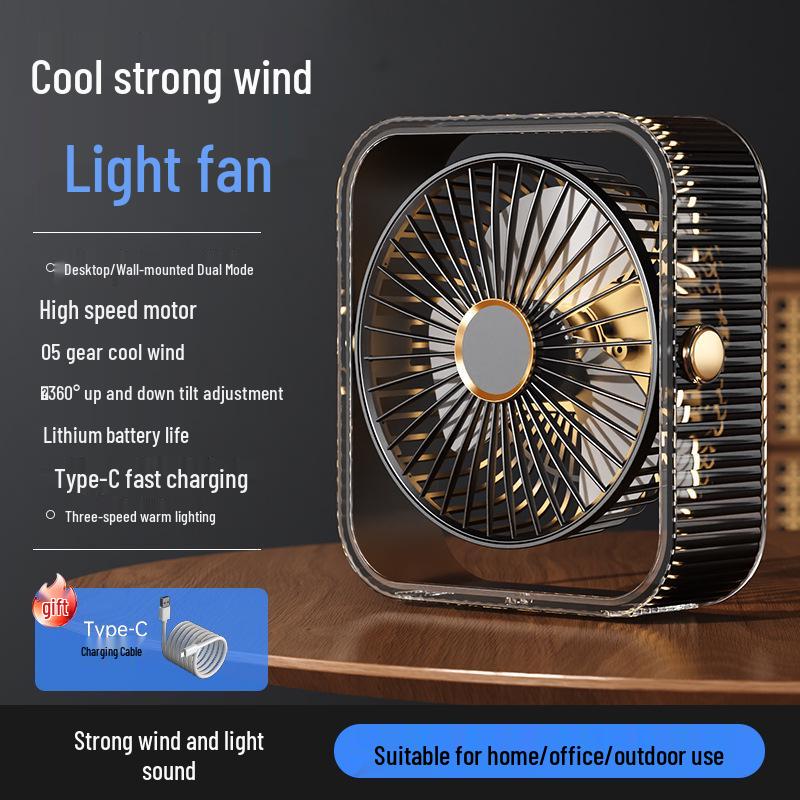 Portable Folding Desktop Fan with Long Battery Life - Clip, Stand, or Hang for Office Use