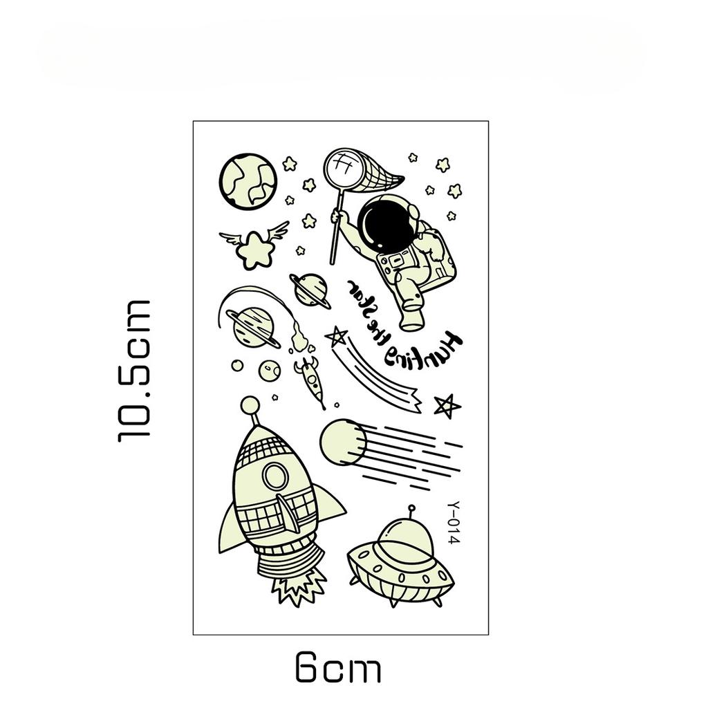 Little Sexy Cute Tattoo for Women Glowing Dark Taty Waterproof Fake Tatoo Luminous Tattoo Stickers Body Art Cartoon Tattoo