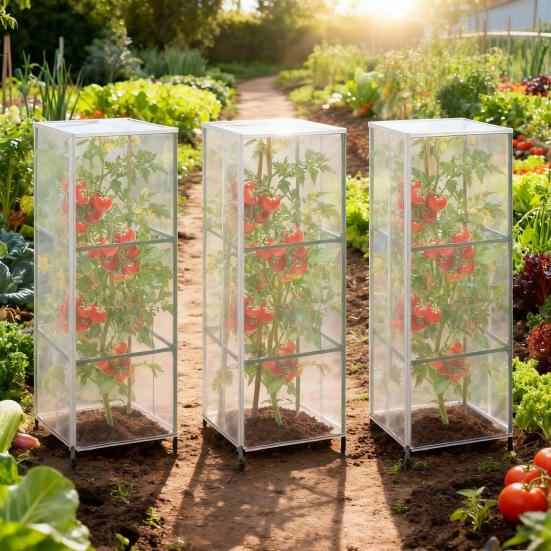 Садовая сетка, укрытие для растений, квадратное укрытие для томатной клетки, дышащая сетка, сетка-барьер от насекомых и птиц с молнией и шнурком для защиты растений