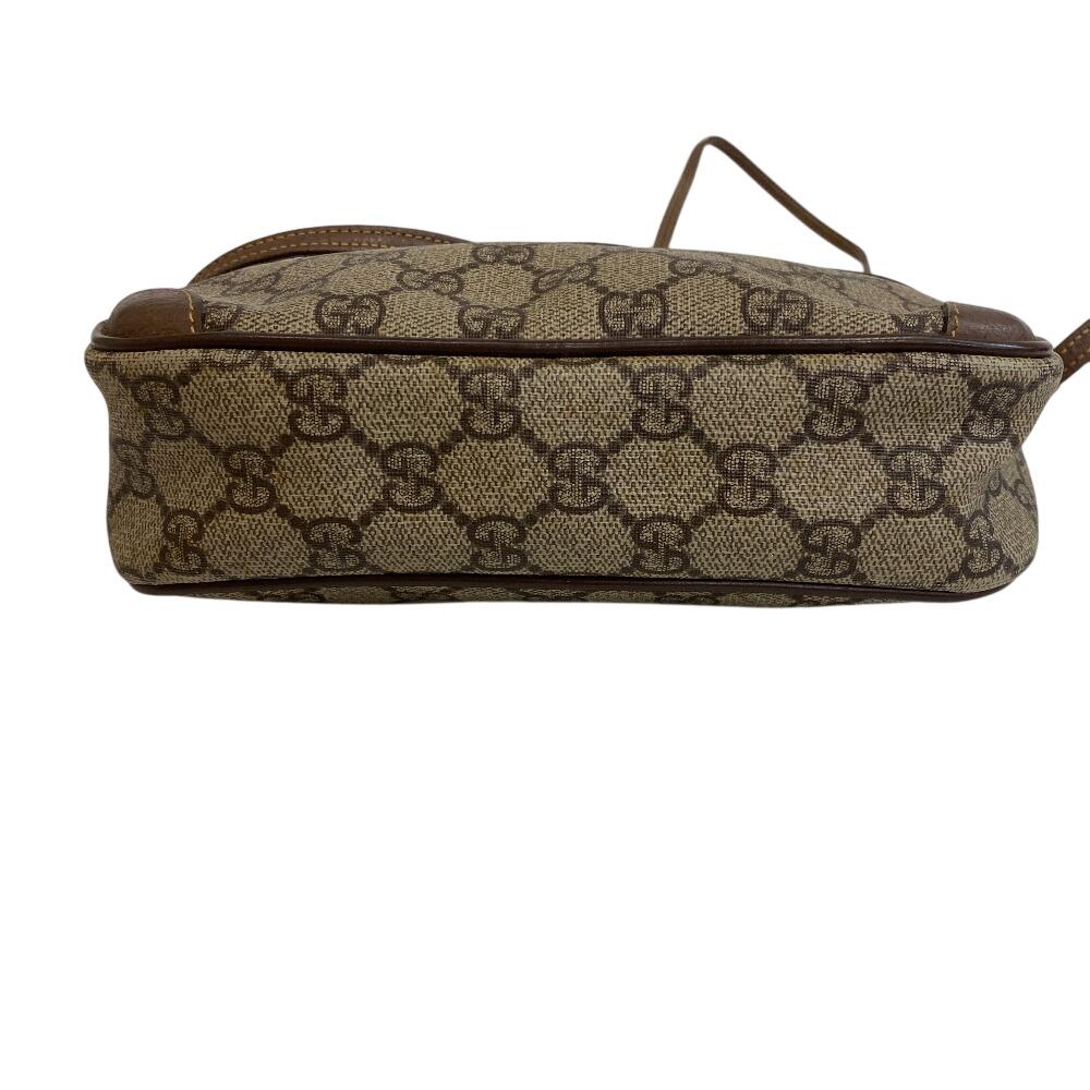 Gucci 6423 Винтажная Старая Сумка-Клатч Gucci с Узором GG из ПВХ Наплечная Сумка Коричневый ПВХ Б/У