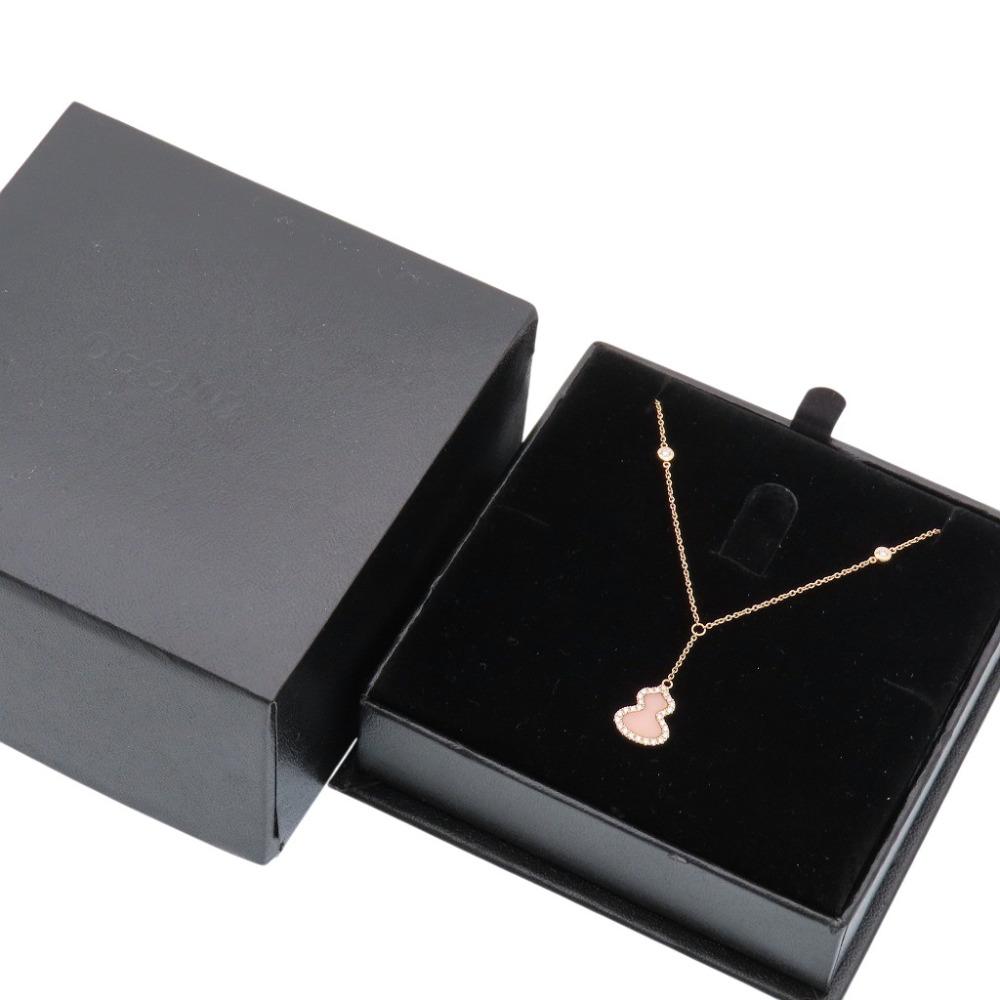 Used Qeelin Wulu 750PG Diamonds 0.133ct Necklace K18 Pink Gold