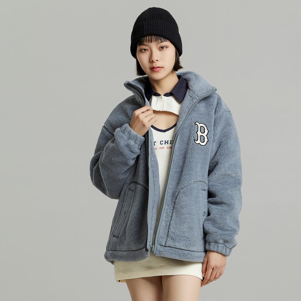 New MLB Velvet Jackets Unisex Gray 3AFDB0626-43GRS