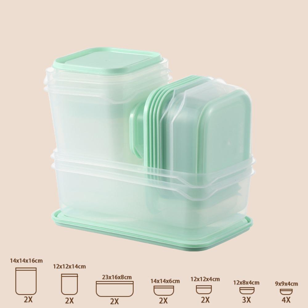 17Pcs/Set Stackable Fresh Keeping Box Plastic with Lid Food Storage Box Reusable Sealed Meal Prep Container Grain