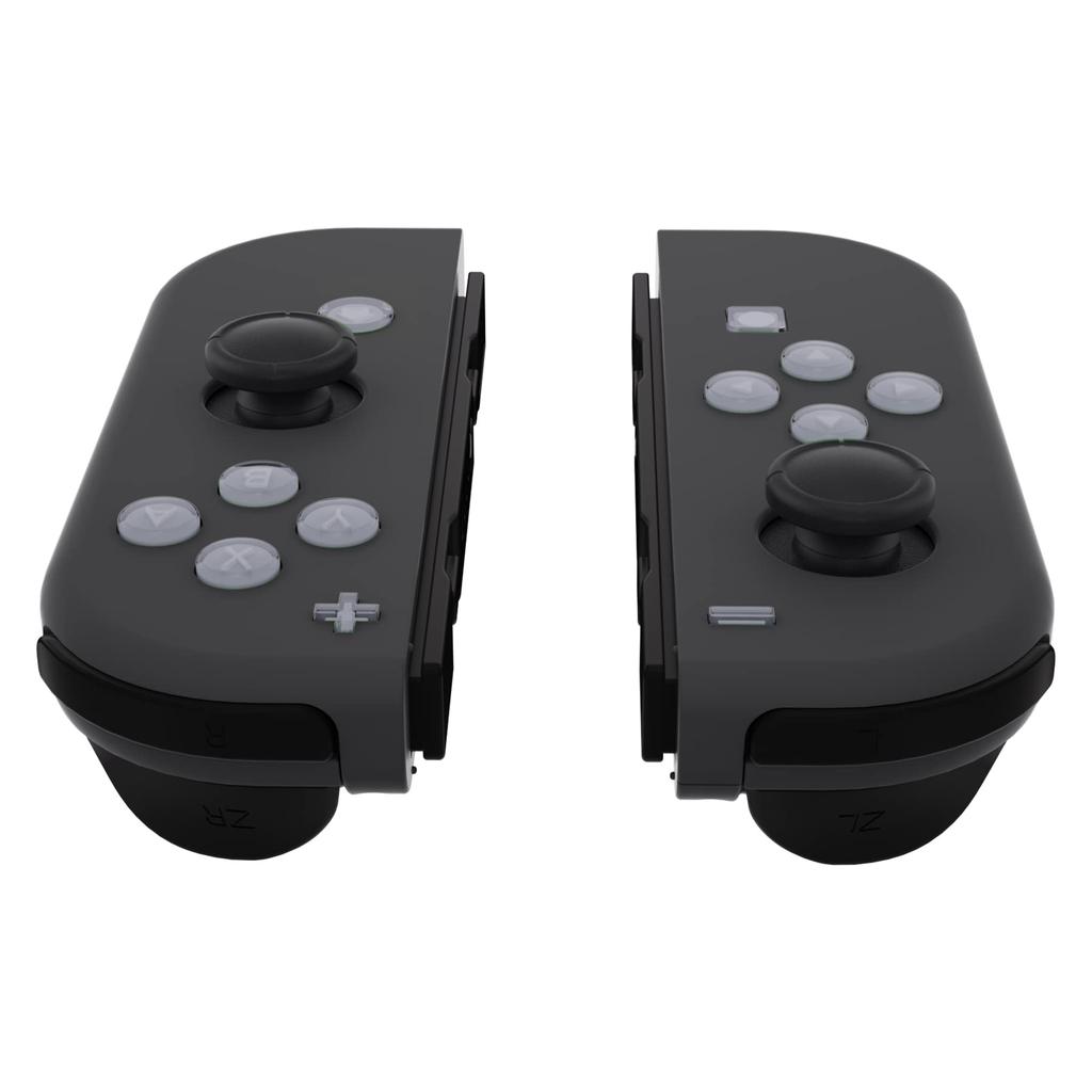 EXtremeRate Прозрачные кнопки действия Face Buttons для Switch Switch OLED Символы Новая Надежда Серый Joy-Con ABXY, Направления, Home, Capture, + и - Кнопки, &