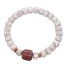 Hainan Bodhi Seed Bracelet: Single Strand, Eco-Friendly, High-Density, Smooth White Beads, Unisex Playable Bracelet.