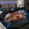 Manchester Heritage Emblem Three-piece set (1 * duvet cover + 2 * pillowcase, without core) 2D Flat Duvet cover and pillowcase Christmas birthday gift