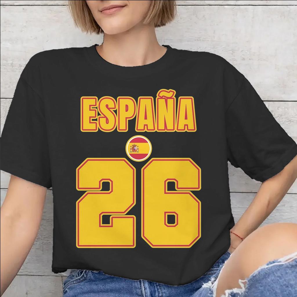 Unisexs Unisexs Spain Football 2026 Shirt Cotton Graphic TShirt Clothing Outfits