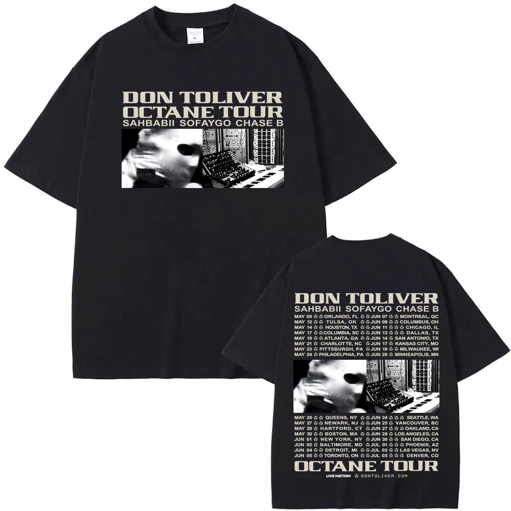 DON TOLIVEROCTANE TOUR2026 Футболка Американский рэпер Лето Хип-Хоп Высокое Качество Мягкая Футболка 100% Хлопок Повседневная Гранж С Круглым Вырезом Футболки