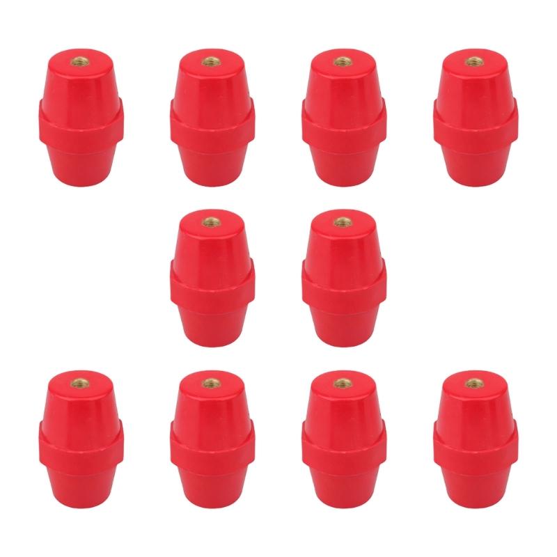 10 шт. Высокопрочный опорный изолятор для шин 8 мм Полиэфирные стойки-изоляторы Изоляционная стойка Красный изолятор-столбик