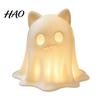 Spooky Halloween Home Decor 3D Printed Ghost Cat Candle Holder, Figurine Gift for Lovers with Warm Light Tabletop Party Decoration Small Prop