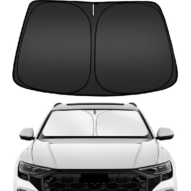 ARISMOTOR Солнцезащитный козырек на лобовое стекло для Hyundai Kona 2024-2025 2026, Подходящий складной солнцезащитный козырек на переднее стекло, Защитный козырек, Блокирует УФ-лучи, Сохраняет ваш автомобиль