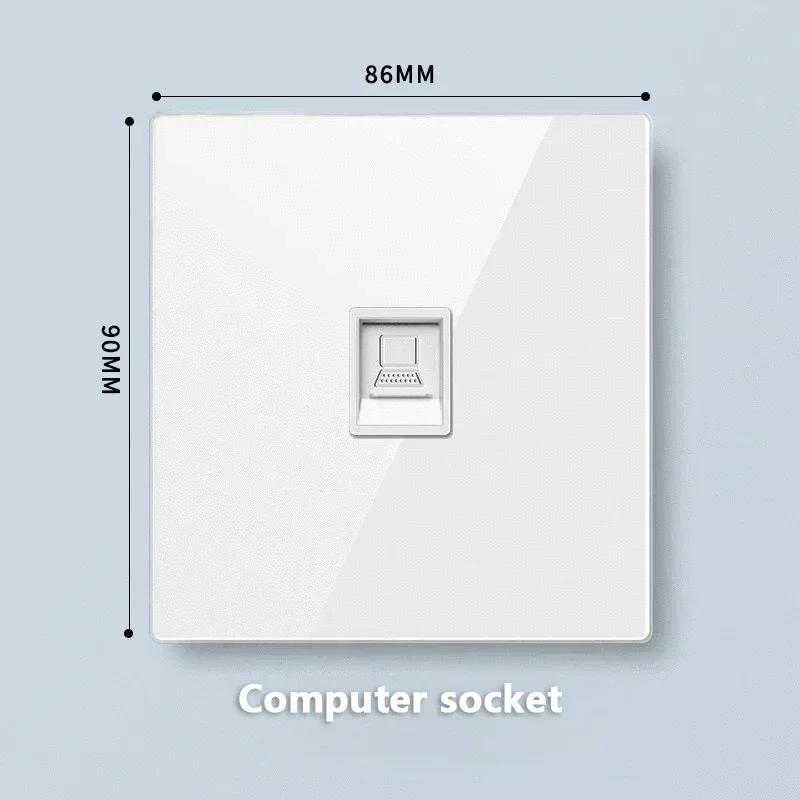 Universal Tempered Glass 20W Quick Charge USB Type-c Wall Dual 3pin Socket panel,UK 13A Wall 220V 2Way Light Switch Power Outlet