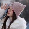 Новая милая шапка из вязаной шерсти с кошачьими ушками для женщин, осенне-зимняя, с защитой ушей, теплая шапка