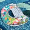 U-shaped Inflatable Toys Swimming Lounge Chaie Rainforest Flamingo Floating Sofa Summer Pool Water Toys with Cup Holders Handle