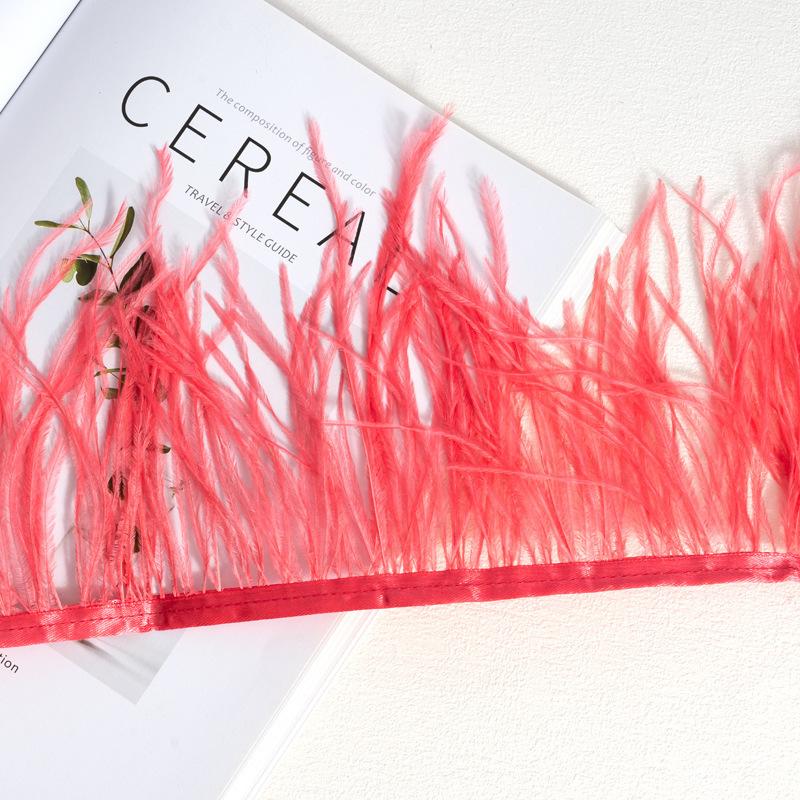 Decorative Feather Cloth Strip 10-15Cm Ostrich Hair Cloth Edge Dress Cuffs Latin Dance Skirt Diy Clothing Accessories