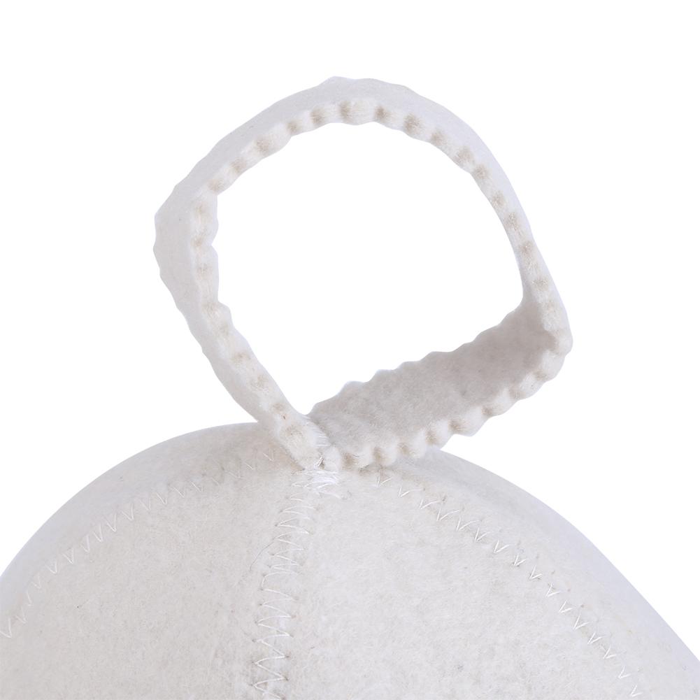 Белая шерстяная фетровая шапка для сауны для русской бани с петлей для подвешивания