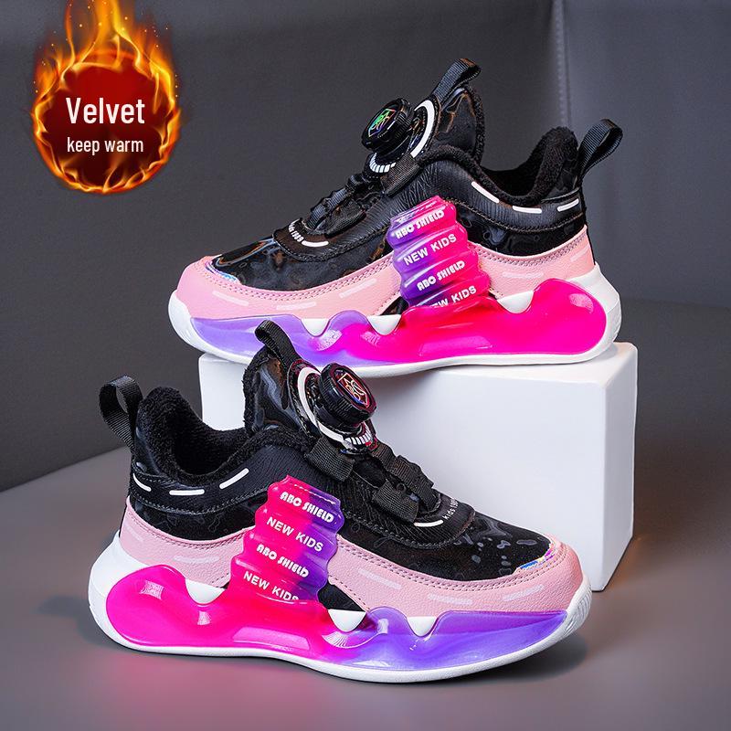 Мальчиковые Красные Зимние Спортивные Ботинки на Флисовой Подкладке для Нового Года