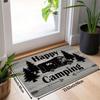 VIKAMA Happy Camping RV Doormat Camper Van Pine Tree Non Slip Absorbent Floor Mat Camper Trailer Outdoor Entryway Home Decor Mat