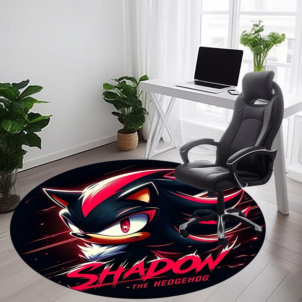 Shadow Hedgehog S-Sonic Office Round Area Rug, Indoor Mat Suitable For Office, Under Office Chairs Bedroom Living Room Home Decor, DT1212070