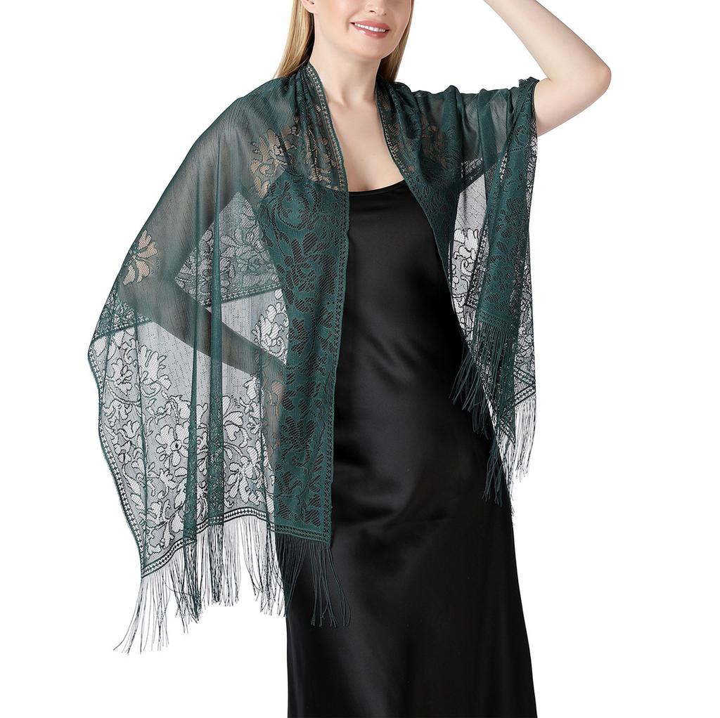 Women's Lace Hollow Shawl Evening Dress Cheongsam Shawl Party Dinner Scarf