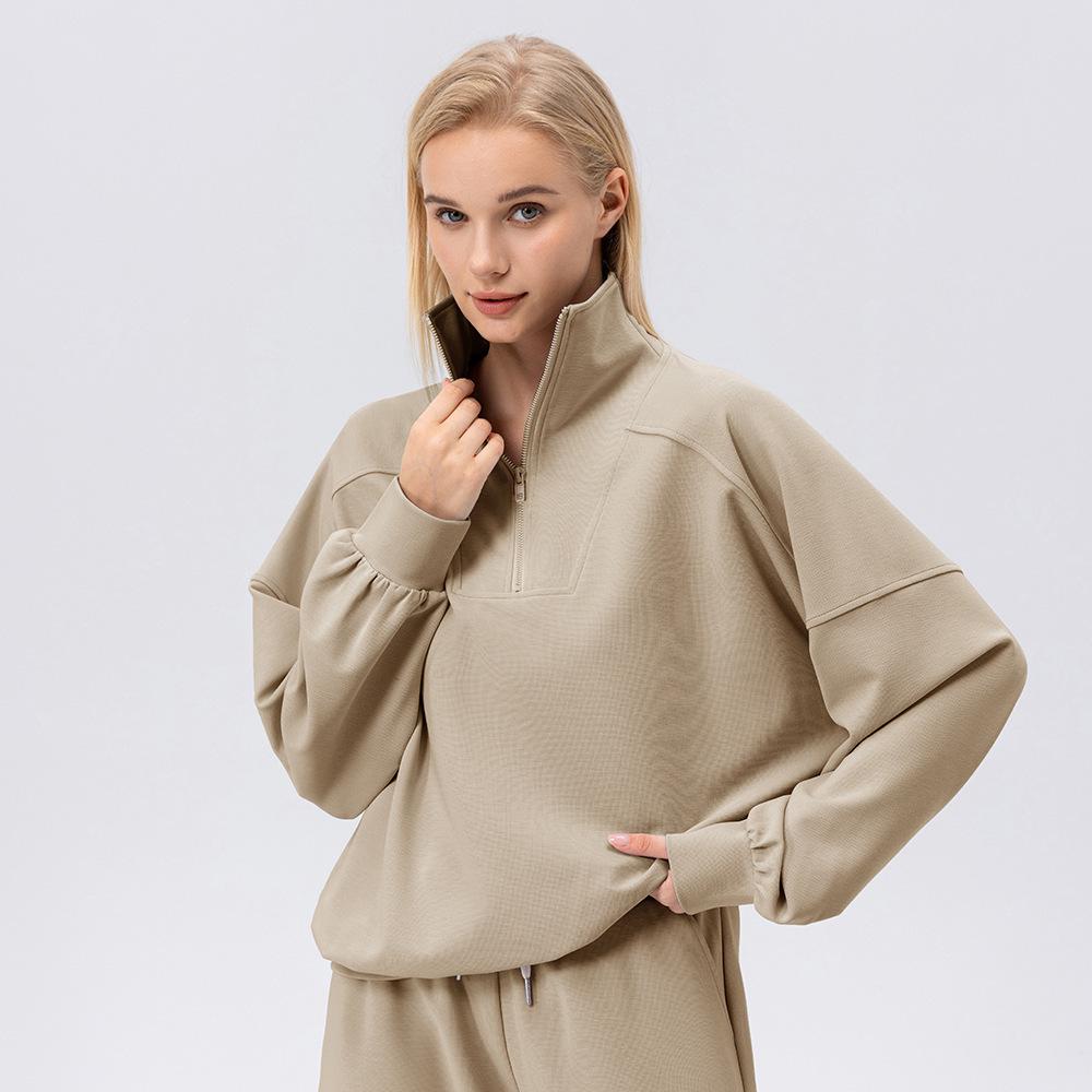 Женская спортивная толстовка Alo с полумолнией на осень/зиму - повседневная куртка для бега на открытом воздухе с длинным рукавом