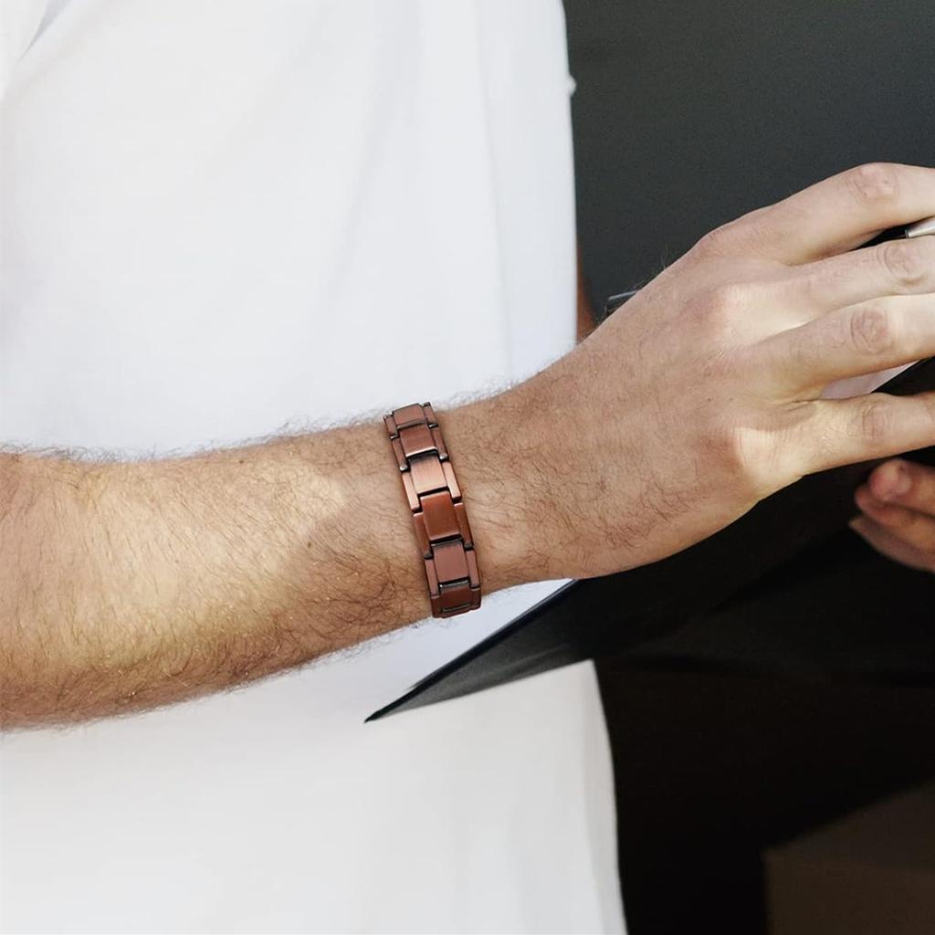 Double Row Magnetic Pure Copper Bracelet with 3500 Gauss Magnetic Wristband Minimalist Design Jewelry Gifts