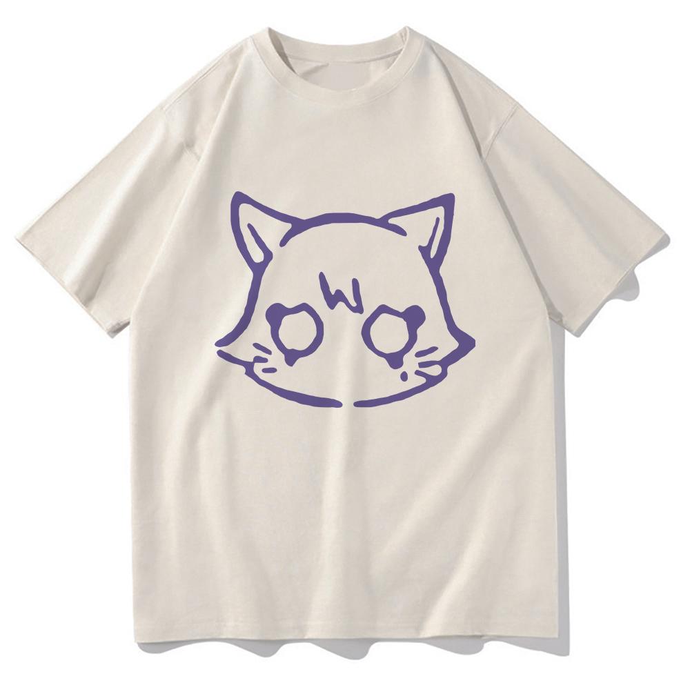 Футболка Genshin Impact Scaramouche Cat, симпатичная аниме-модная мужская/женская эстетическая футболка Wanderer, унисекс, высококачественные хлопковые футболки