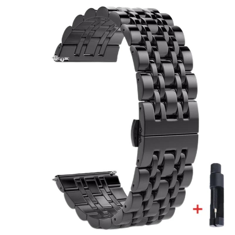 22 мм 20 мм Нержавеющая сталь Ремешок для Samsung Galaxy Watch 7 6 4 5 45 мм Gear S3 46 мм 42 мм Active2 40 44 мм Браслет для Amazfit BIP 2 GTR Металлический Браслет