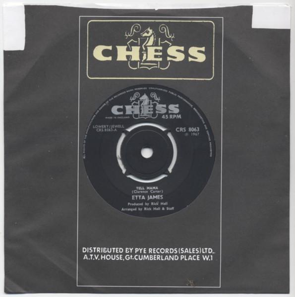 7-дюймовая пластинка ETTA JAMES Tell Mama Id Rather Go Blind CRS8063 Chess 1968 UK SoulFunk Б/у