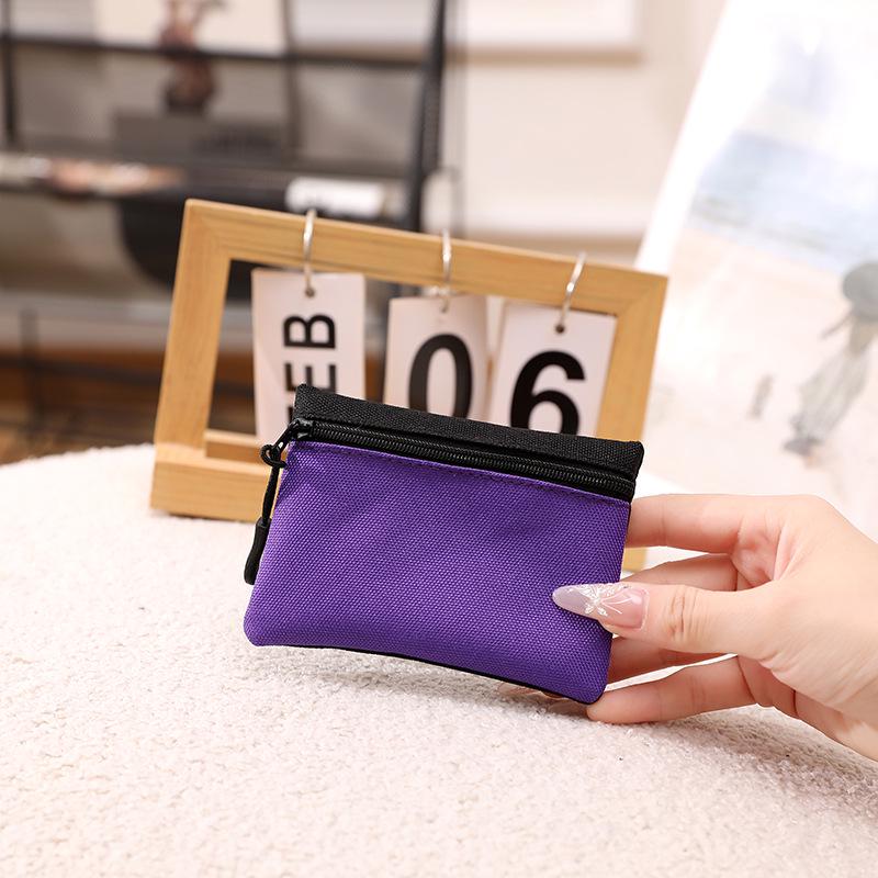 Мини-кошелек Oxford для монет и карточек унисекс контрастного цвета на молнии