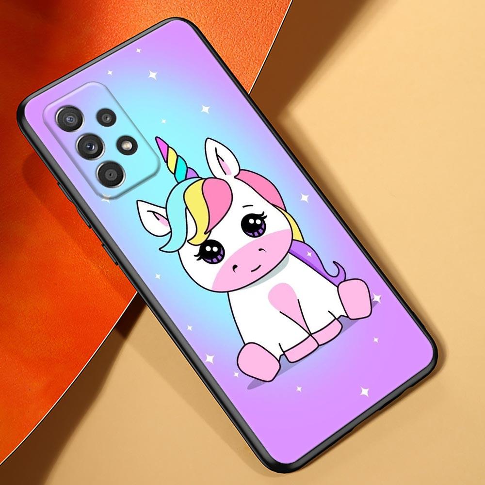 Cute Cartoon Rainbow Unicorn Case For Samsung Galaxy A23 5G Cases A13 4G A24 A23 A12 A14 A21s A22 A01 A03 A04 S Soft Phone Cover