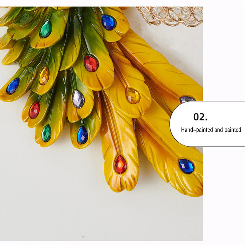 Crystal Peacock Stair Frame Decorative Wall Lamp Bedroom Rear Night Lamp Wall Lighting