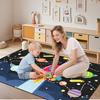 Space Rug - Space Rug for Boys Room Cartoon Solar System Carpet Educational Learning Carpet for Playroom Planet Themed Mat