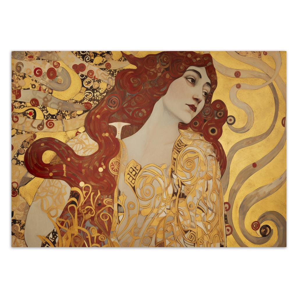 Wallpaper Woman with Long Hair - G. Klimt
