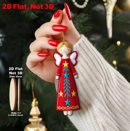8/16 шт. Цветные 11,91 см Искусственное дерево Плоские 1D Ангелы, Украшения на верхушку елки, Бирки для подарков, Украшения для вечеринок и дома