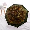 Symbolic Circle pattern umbrella, portable and foldable design, 8 ribs, a casual accessory for Halloween, Christmas, and birthday gifts.