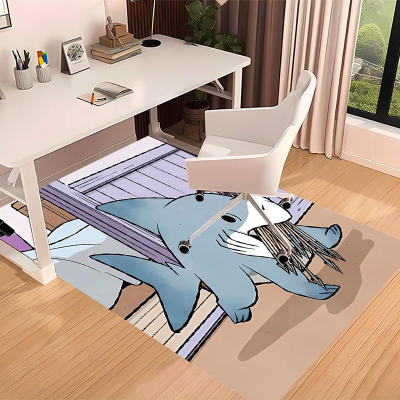 Jeff the Land Shark5 Printed Absorbent Washable Carpet, Non-Slip Bathroom Mats, Kitchen Rugs, Yoga Mat,Living Room Entrance, Camping Picnic Rugs