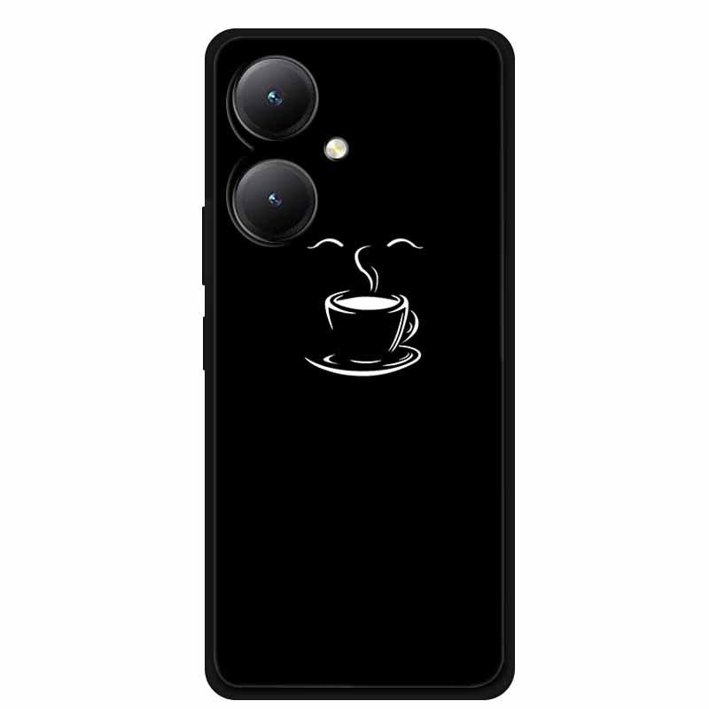 Черный мягкий чехол из ТПУ для телефонов Y27 4G, Y35, Y35m+, Y55T 5G - Дизайн с перекрестными линиями