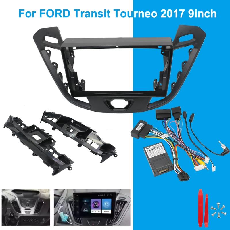 For FORD Transit Tourneo 2017 Car Android Radio Frame Fascia Stereo Panel Harness Wire Canbus Box Dashboard Mount Kit